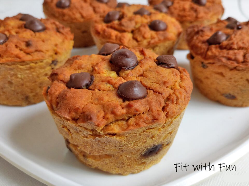 Muffin Vegan alla Zucca e Burro di Arachidi con 4 Ingredienti