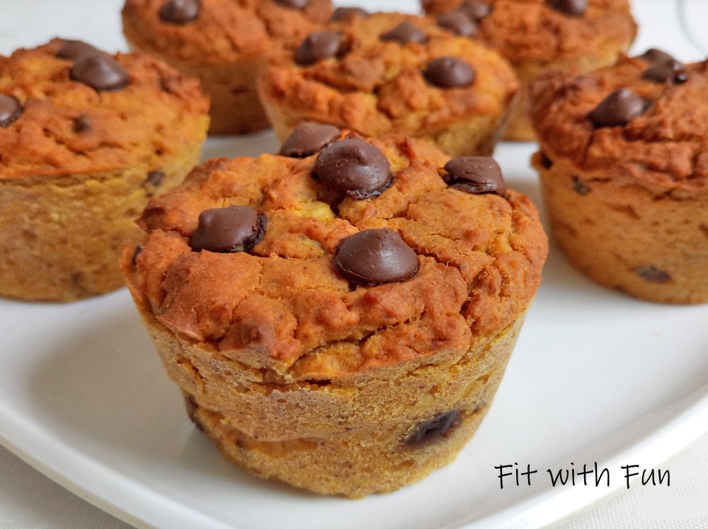 Muffin Vegan alla Zucca e Burro di Arachidi con 4 Ingredienti