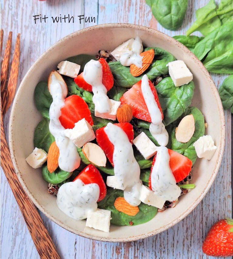 Insalata spinaci feta e fragole