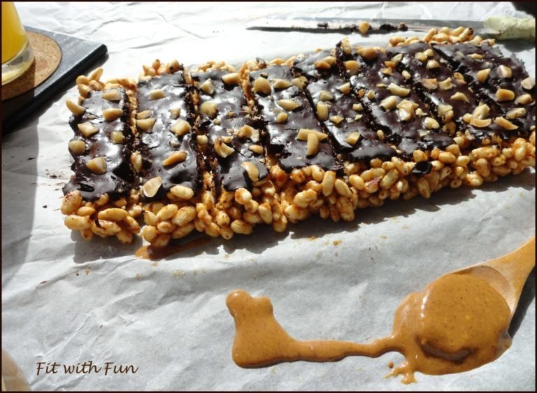 Barrette di Riso Soffiato ricoperte di Cioccolato Proteico