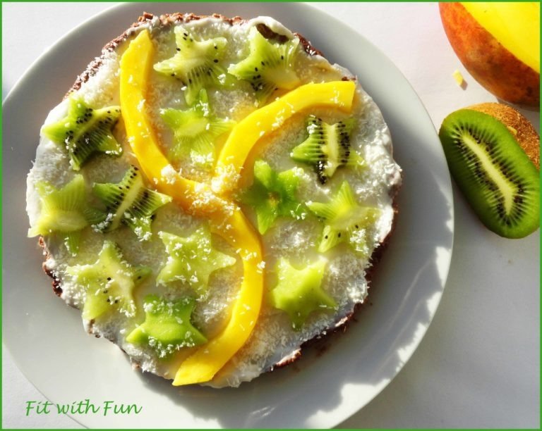 CheeseCake al Latte di Cocco con Kiwi e Mango
