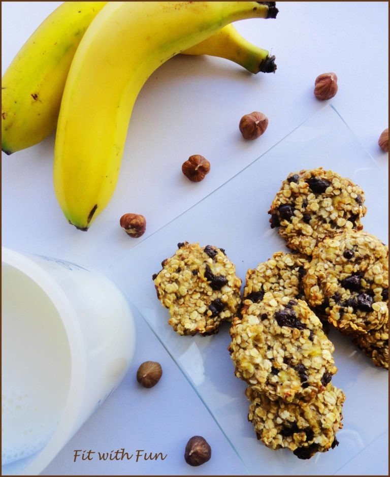 Biscotti Cookie Avena Banana e Cioccolato di Erika Lombardi