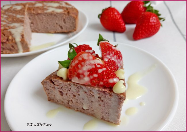 Torta Proteica Ricotta e Marmellata di Fragole