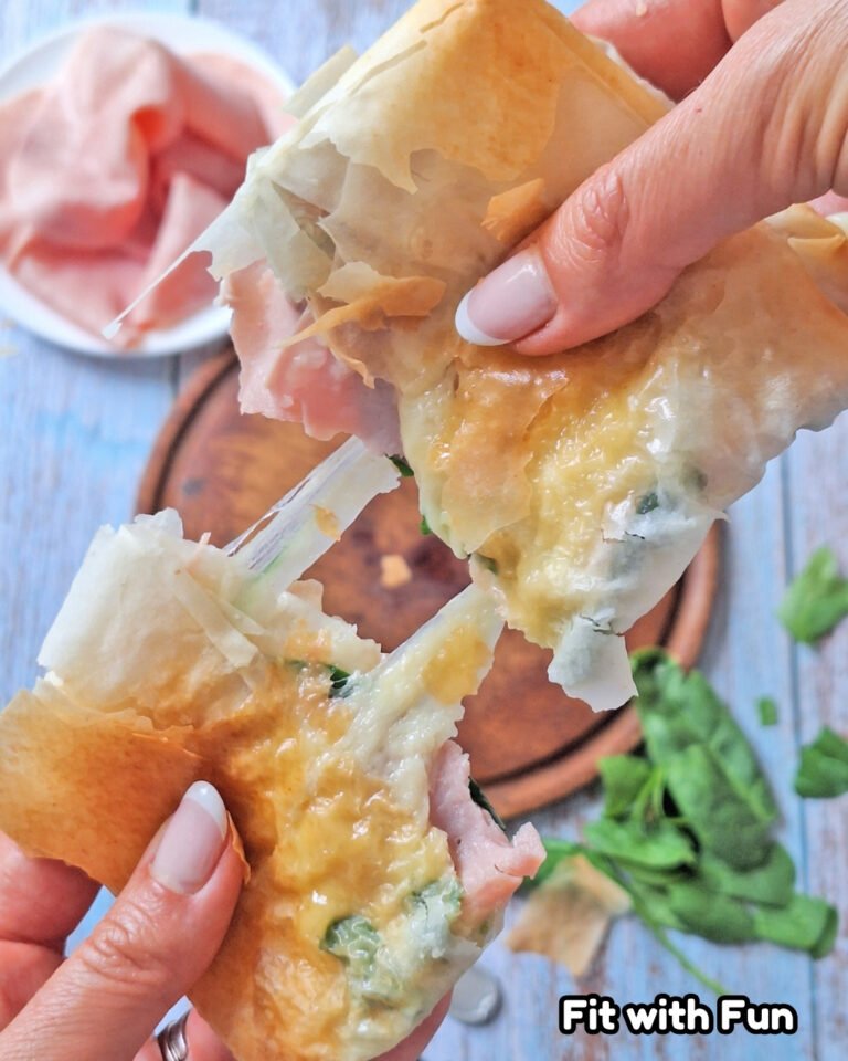 Pizzette di pasta fillo ripiene e proteiche in friggitrice