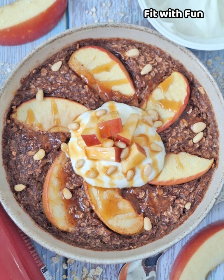 Porridge mele e cannella proteico in friggitrice o forno