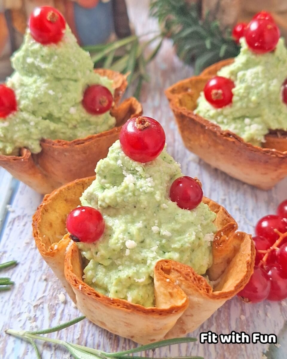 Cestini di piadina con alberelli di crema di broccoli proteici e facili