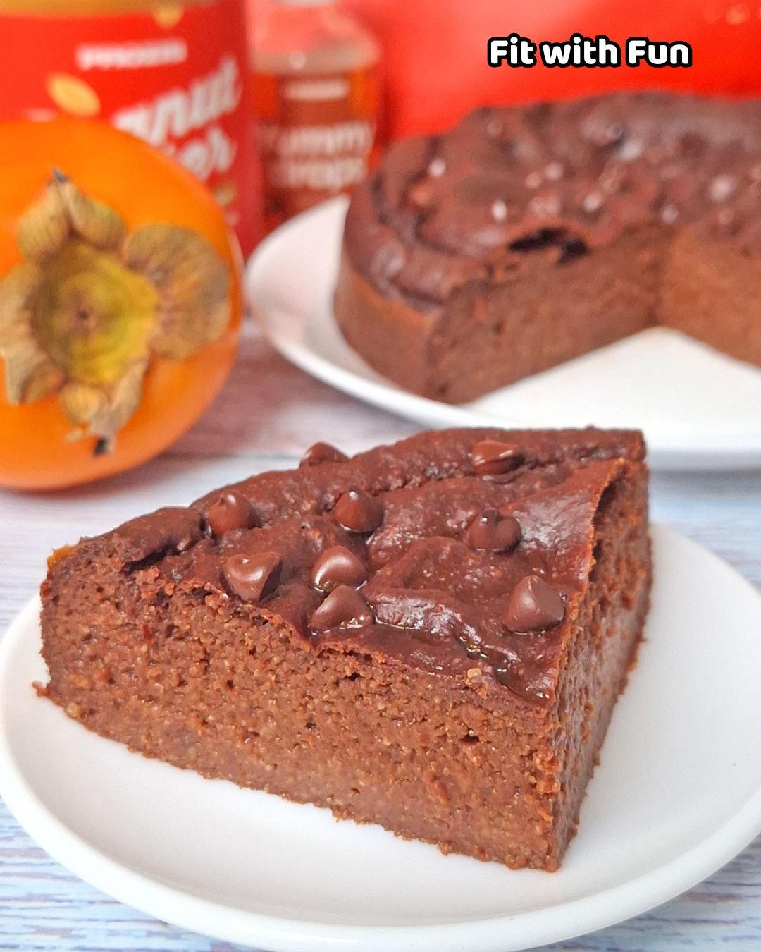 Torta Fondente ai Cachi e Cacao con Dessert Proteico