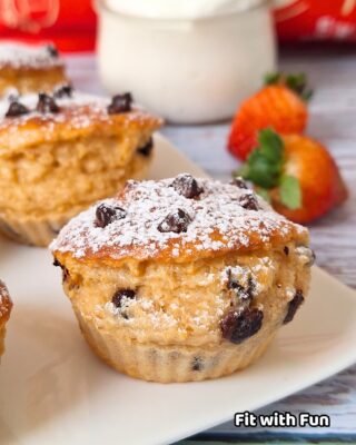 Muffin Proteici Yogurt Greco e Avena con Gocce di Cioccolato