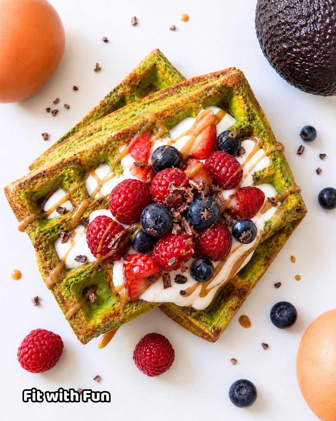 Waffle Proteici Avocado e Cocco Senza Glutine