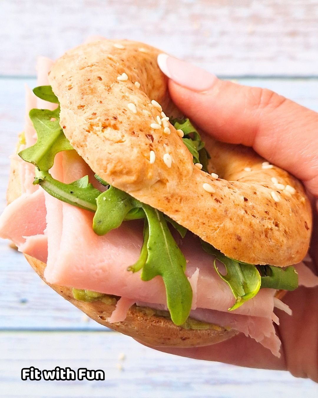 Bagel Proteico con Fiocchi di Latte in Friggitrice ad Aria